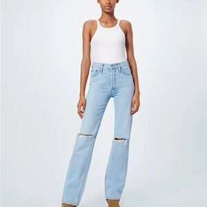 Re/Done Denim Light Blue High-Rise Straight Leg Women’s Jeans